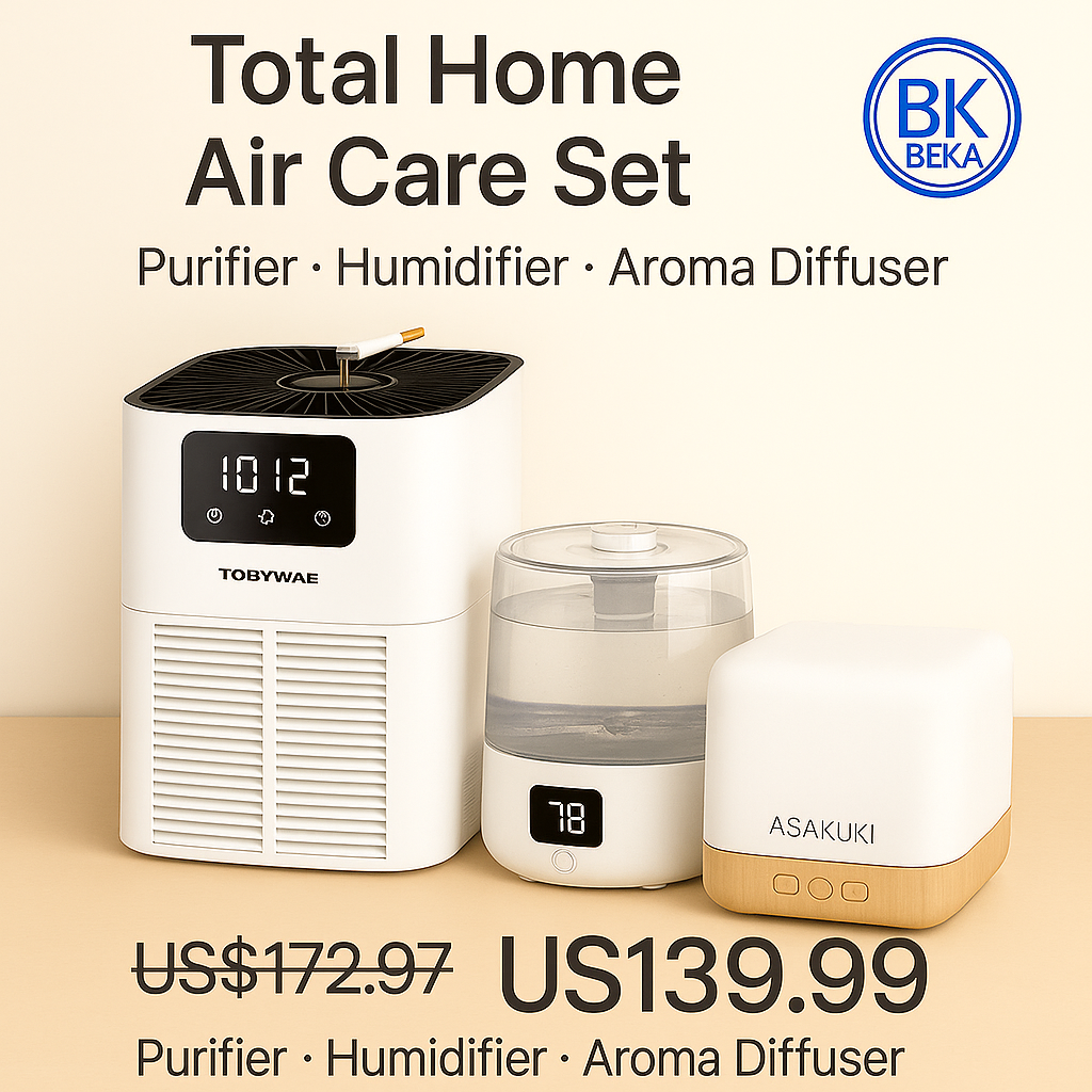 Total Home Air Care Set – Purifier, Humidifier & Aroma Diffuser