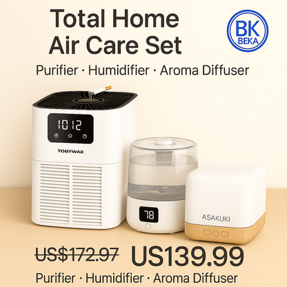 Total Home Air Care Set – Purifier, Humidifier & Aroma Diffuser