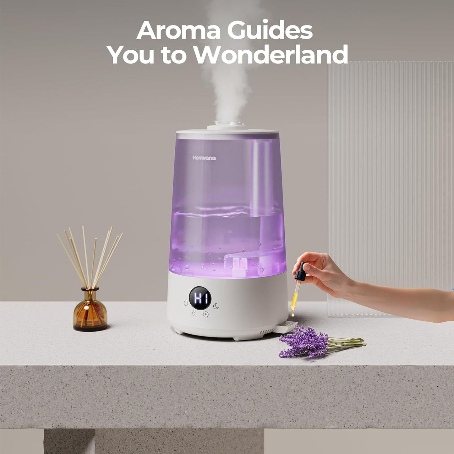 Humidifiers for Bedroom Home, 3.6 L Cool Mist Top-Fill 34H Super Long Time, Quiet 23Db, Baby Humidifier, Oil Diffuser for Large Room, Plants, Nursery, Office BPA FREE, 7 Color Light Ultrasonic